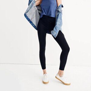 Madewell Knit High Rise 27" Ankle Leggings Black Size XXS NWT